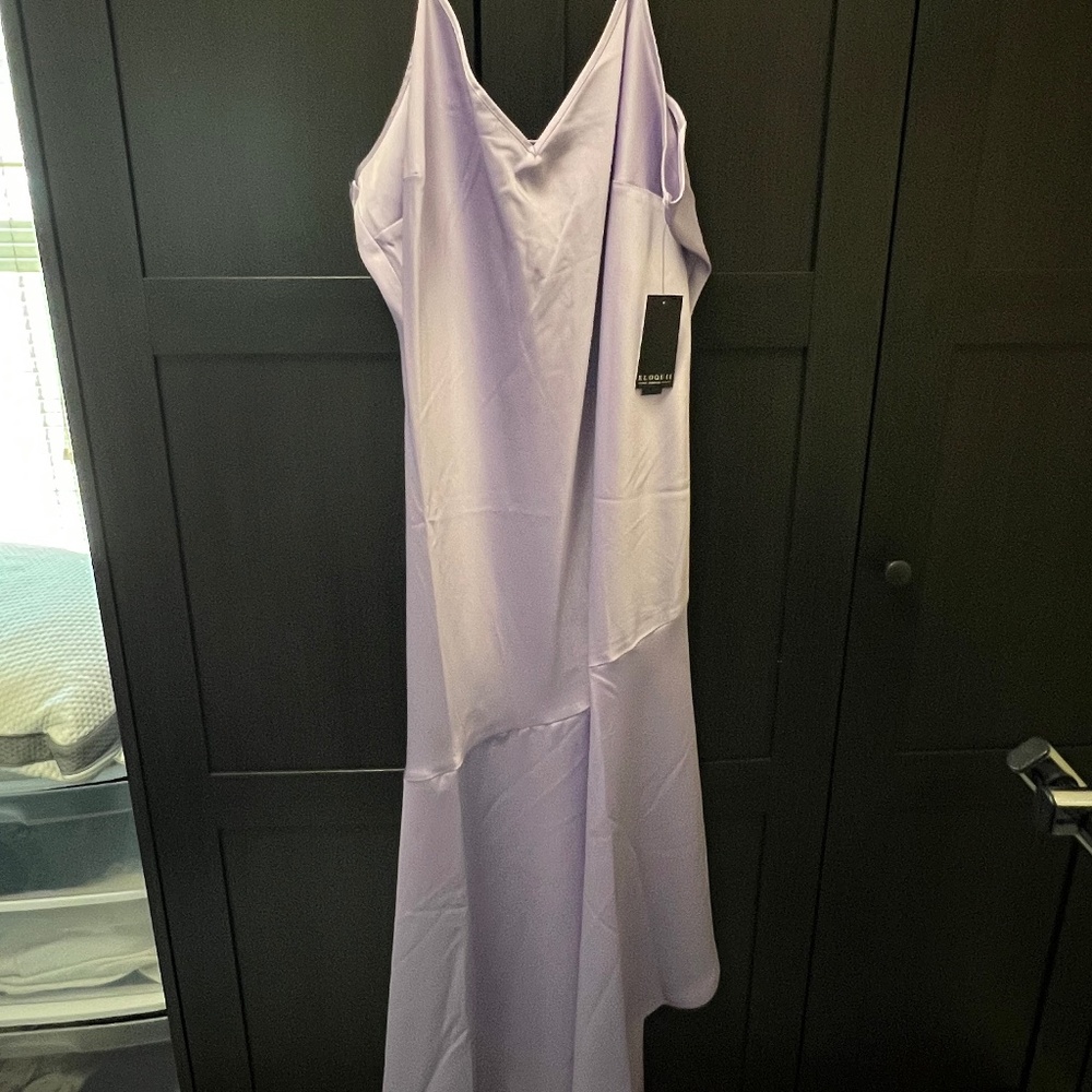 Lilac Satin Slip Dress